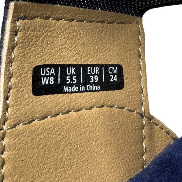 Spenco Sanabel Sandals Womens 8 Blue Suede Orthotic Adjustable Strappy Comfort - Picture 11 of 11